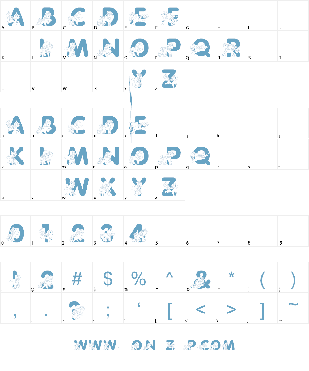 LMS Pretty Pony Font Character